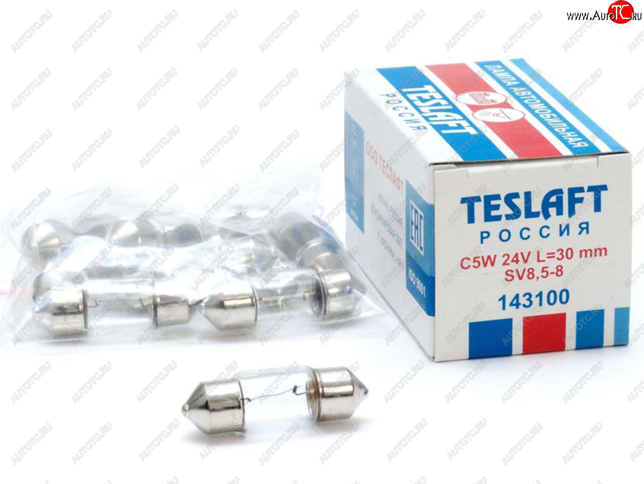 41 р. Лампа 24V C5W SV8.5-8 30мм 40лм TESLAFT (Россия) TESLAFT 4631111143100  с доставкой в г. Майкоп