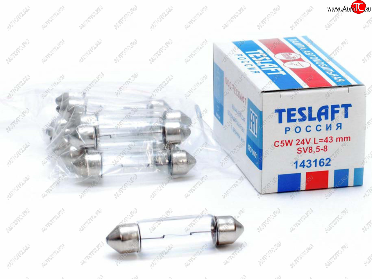 41 р. Лампа 24V C5W SV8.5-8 43мм 60лм TESLAFT (Россия) TESLAFT 4631111143162  с доставкой в г. Майкоп
