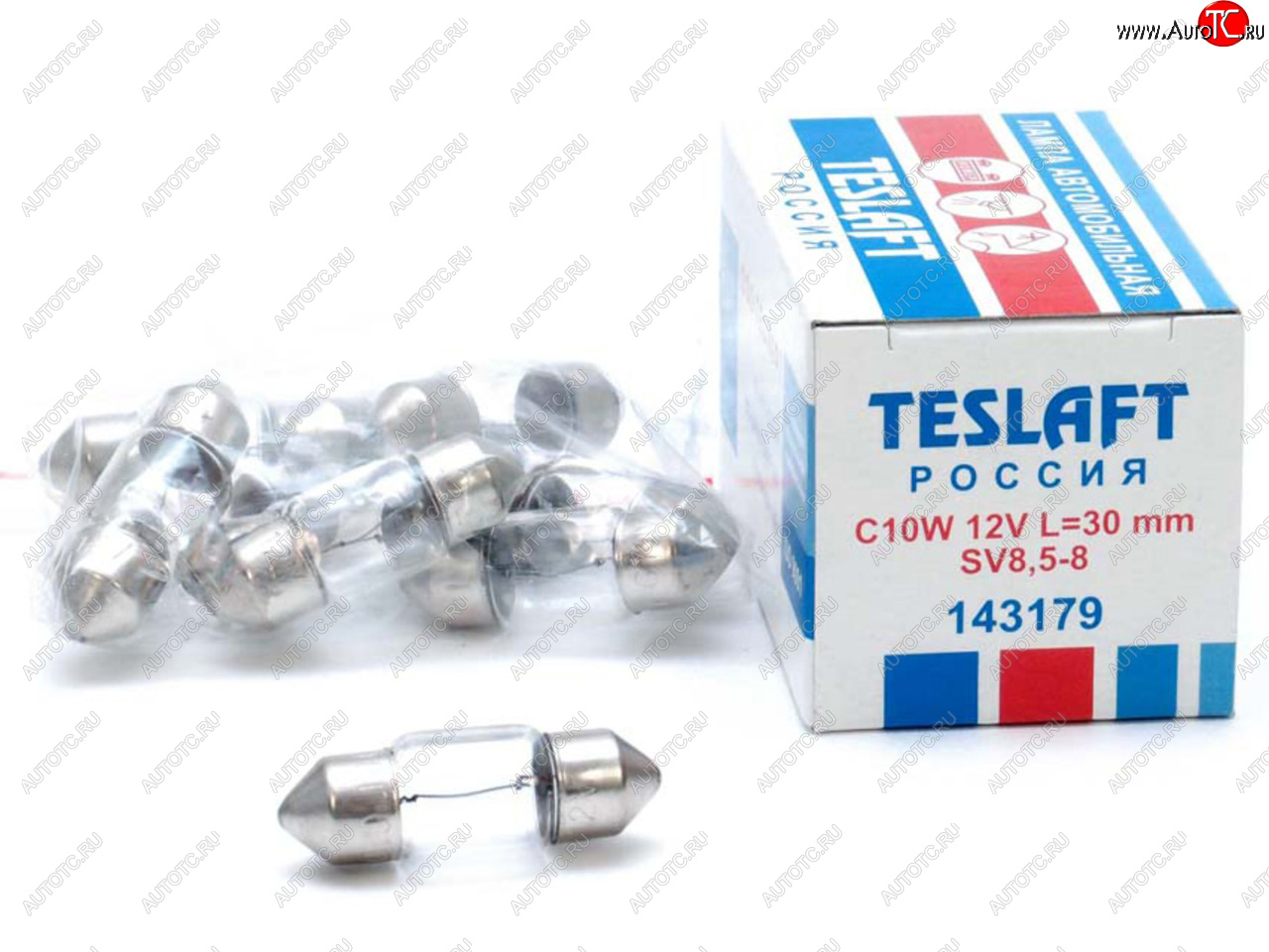 31 р. Лампа 12V C10W SV8.5-8 30мм 110лм TESLAFT (Россия) TESLAFT 4631111143179  с доставкой в г. Майкоп