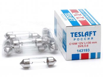 36 р. Лампа 12V C10W SV8.5-8 36мм 110лм TESLAFT (Россия) TESLAFT 4631111143193 TESLAFT 4631111143193  с доставкой в г. Майкоп. Увеличить фотографию 1