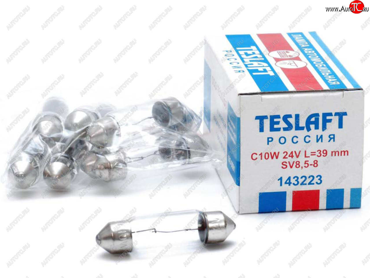 43 р. Лампа 24V C10W SV8.5-8 39мм 110лм TESLAFT (Россия) TESLAFT 4631111143223  с доставкой в г. Майкоп
