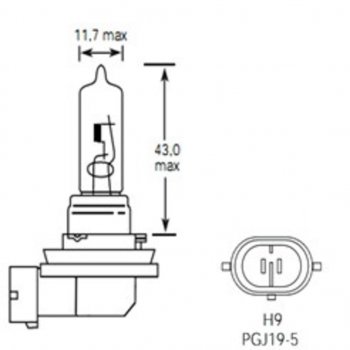 299 р. Лампа 12V H9 65W PGJ19-5 2100лм Стандарт TESLAFT (Россия) TESLAFT 4631111143261  с доставкой в г. Майкоп. Увеличить фотографию 2