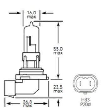299 р. Лампа 12V HB3 65W P20d 1850лм Стандарт TESLAFT (Россия) TESLAFT 4631111143278  с доставкой в г. Майкоп. Увеличить фотографию 2