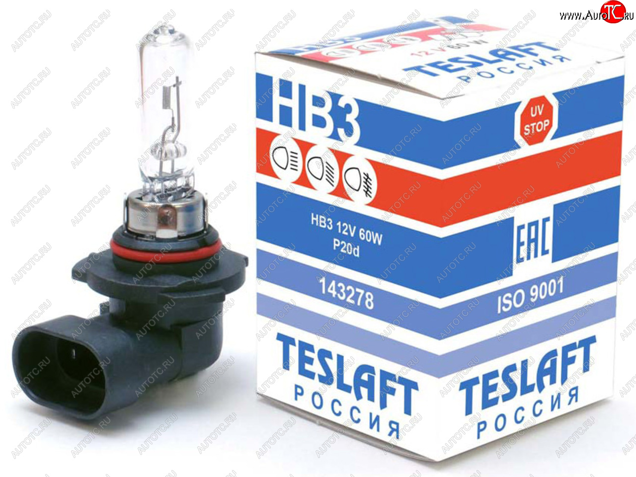 299 р. Лампа 12V HB3 65W P20d 1850лм Стандарт TESLAFT (Россия) TESLAFT 4631111143278  с доставкой в г. Майкоп
