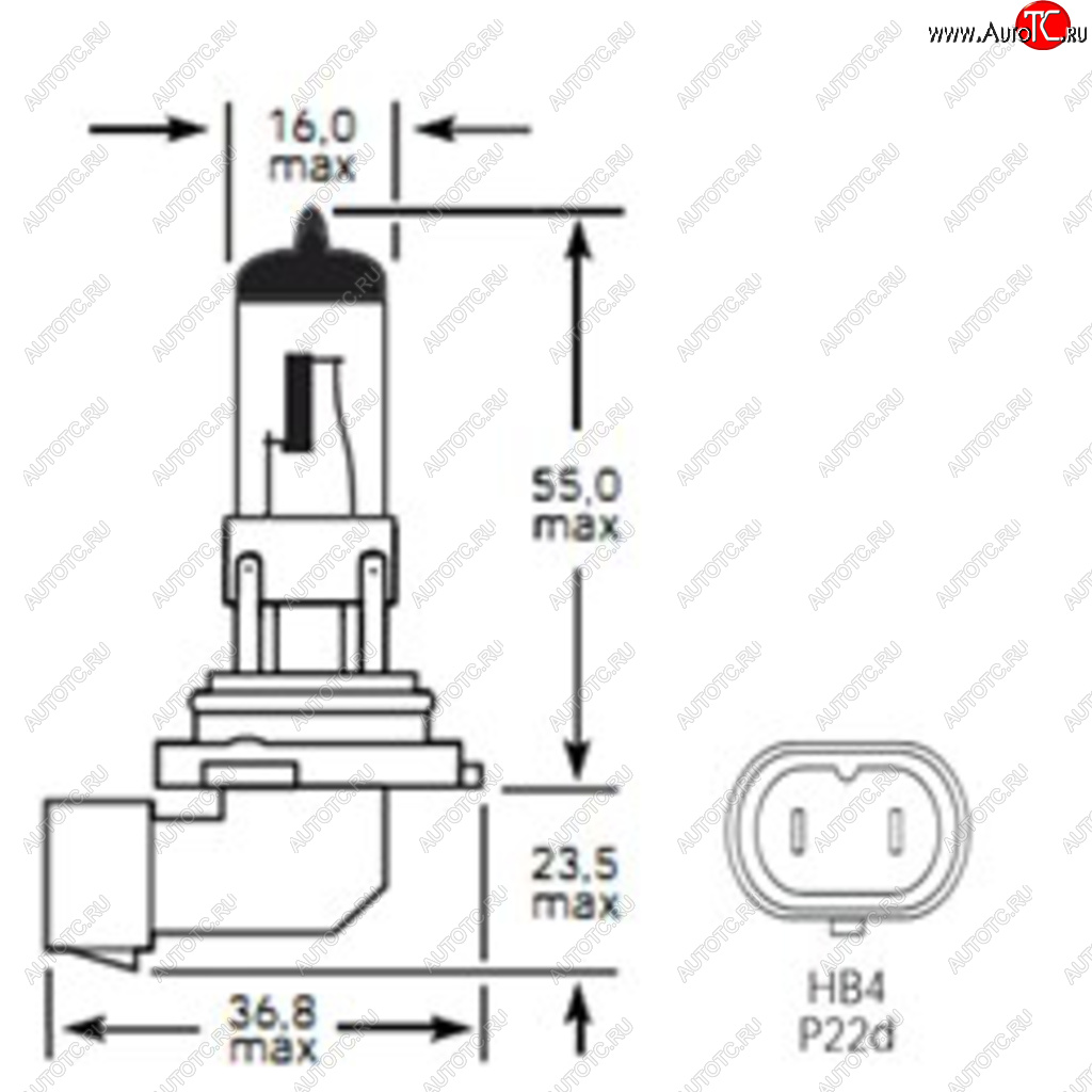 299 р. Лампа 12V HB4 51W P22d 1100лм Стандарт TESLAFT (Россия) TESLAFT 4631111143285  с доставкой в г. Майкоп