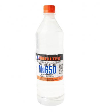 215 р. Растворитель 650 1л WELLTEX WELLTEX 4670007990459  с доставкой в г. Майкоп. Увеличить фотографию 1