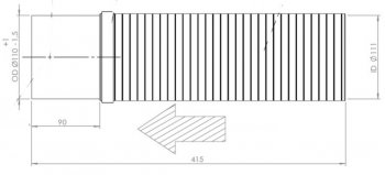 2 759 р. Гофра MAN выхлопной системы (d=111 L=415) (нерж.) с фланцем E-line DINEX DINEX 47271 DINEX 47271  с доставкой в г. Майкоп. Увеличить фотографию 2
