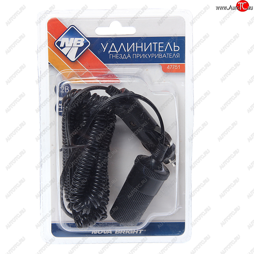 349 р. Удлинитель прикуривателя 12-24V 4м NOVA BRIGHT NOVA BRIGHT 47751  с доставкой в г. Майкоп
