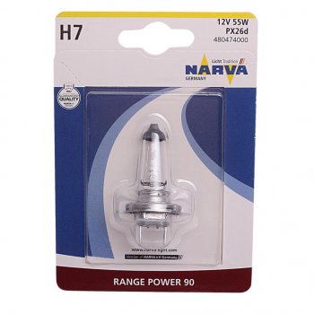 1 059 р. Лампа 12V H7 55W PX26d +90% блистер (1шт.) Range Power NARVA NARVA 480474000  с доставкой в г. Майкоп. Увеличить фотографию 1