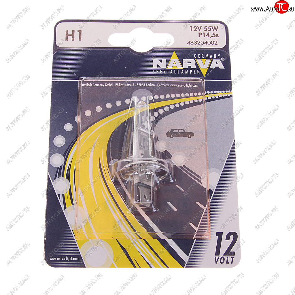 206 р. Лампа 12V H1 55W P14.5s блистер (1шт.) Standard NARVA NARVA 483204000  с доставкой в г. Майкоп