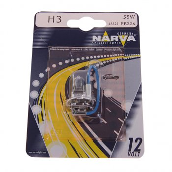 197 р. Лампа 12V H3 55W PK22s блистер (1шт.) Standard NARVA NARVA 483214000  с доставкой в г. Майкоп. Увеличить фотографию 1
