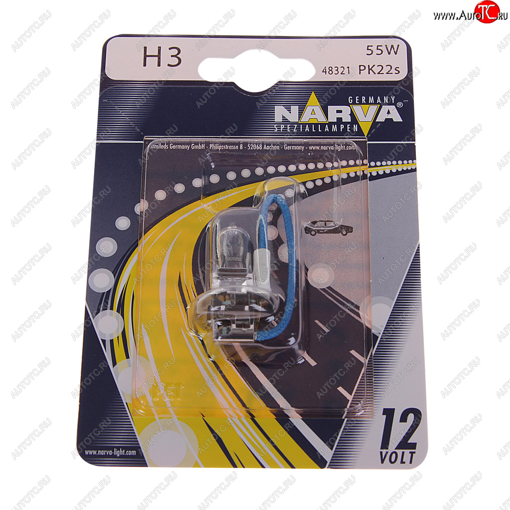 197 р. Лампа 12V H3 55W PK22s блистер (1шт.) Standard NARVA NARVA 483214000  с доставкой в г. Майкоп