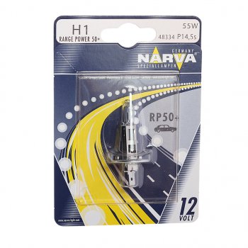 499 р. Лампа 12V H1 55W P14.5s +50% блистер (1шт.) Range Power 50+ NARVA NARVA 483344000  с доставкой в г. Майкоп. Увеличить фотографию 1