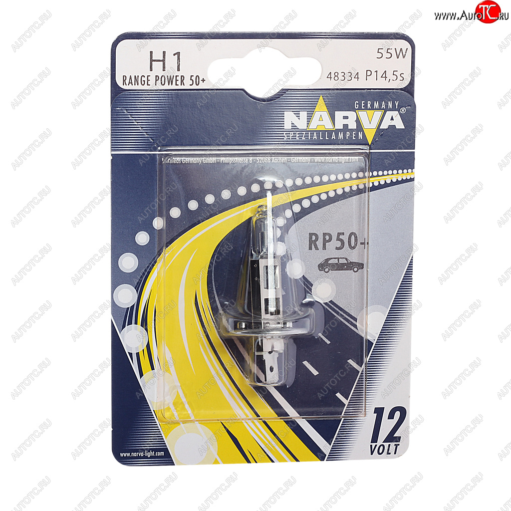 499 р. Лампа 12V H1 55W P14.5s +50% блистер (1шт.) Range Power 50+ NARVA NARVA 483344000  с доставкой в г. Майкоп