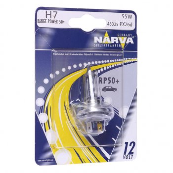 659 р. Лампа 12V H7 55W PX26d +50% блистер (1шт.) Range Power 50+ NARVA NARVA 483394000  с доставкой в г. Майкоп. Увеличить фотографию 1