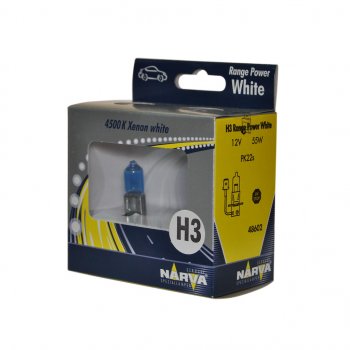 589 р. Лампа 12V H3 55W PK22s 4500K бокс (2шт.) Range Power White NARVA NARVA 486022100  с доставкой в г. Майкоп. Увеличить фотографию 1