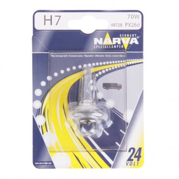 729 р. Лампа 24V H7 70W PX26d блистер (1шт.) Standard NARVA NARVA 487284000  с доставкой в г. Майкоп. Увеличить фотографию 1