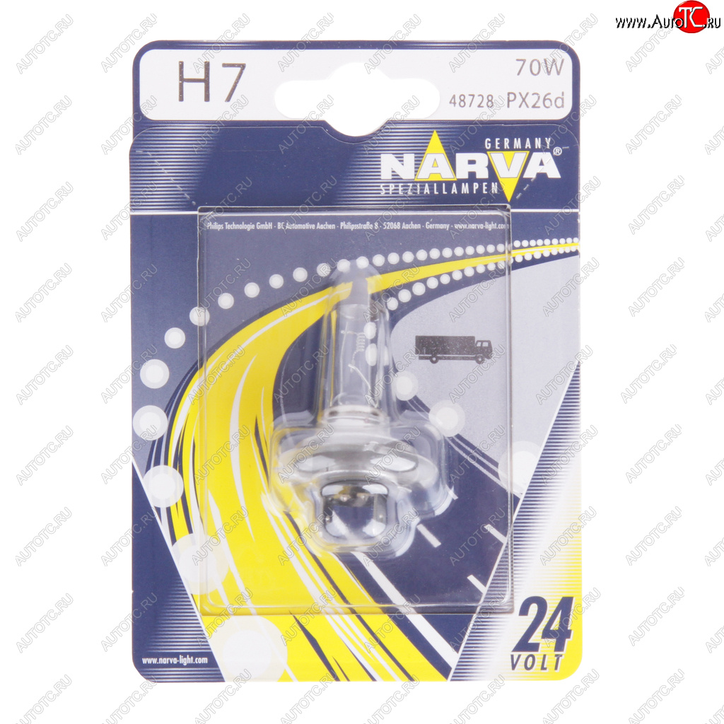 729 р. Лампа 24V H7 70W PX26d блистер (1шт.) Standard NARVA NARVA 487284000  с доставкой в г. Майкоп