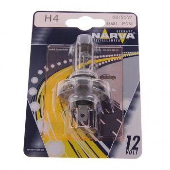 251 р. Лампа 12V H4 6055W P43t-38 блистер (1шт.) Standard NARVA NARVA 488814000  с доставкой в г. Майкоп. Увеличить фотографию 1