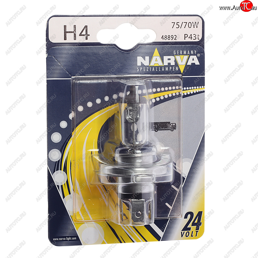 419 р. Лампа 24V H4 7570W P43t-38 блистер (1шт.) Standard NARVA NARVA 488924000  с доставкой в г. Майкоп