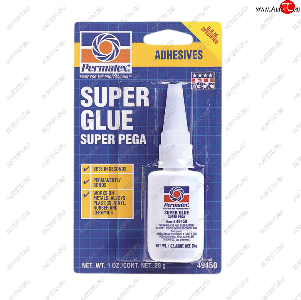 2 199 р. Клей-супер универсальный 28г Super Glue Super Pega PERMATEX PERMATEX 49450  с доставкой в г. Майкоп