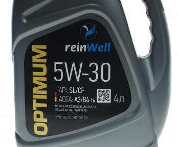 2 279 р. Масло моторное A3B4 5W30 синт.4л REINWELL REINWELL 4974  с доставкой в г. Майкоп. Увеличить фотографию 2