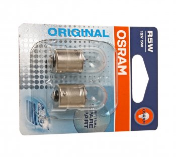151 р. Лампа 12V R5W BA15s блистер (2шт.) OSRAM OSRAM 5007-02b  с доставкой в г. Майкоп. Увеличить фотографию 1