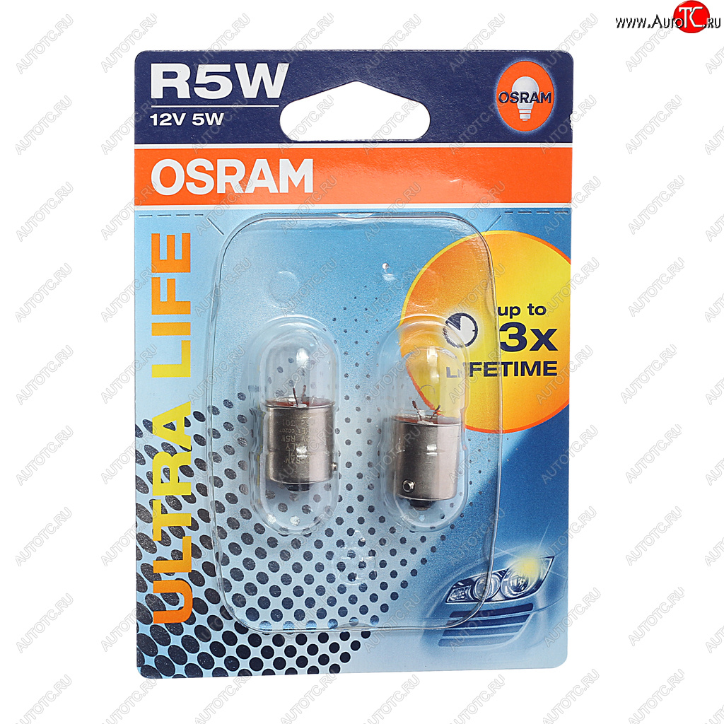 209 р. Лампа 12V R5W BA15s блистер (2шт.) Ultra Life OSRAM OSRAM 5007ult-02b  с доставкой в г. Майкоп