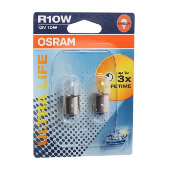 209 р. Лампа 12V R10W BA15s блистер (2шт.) Ultra Life OSRAM OSRAM 5008ult-02b  с доставкой в г. Майкоп. Увеличить фотографию 1