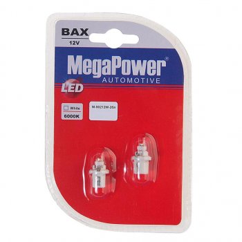 82 р. Лампа светодиодная 12V T5 W2x4.6d 6000K бесцокольная блистер (2шт.) MEGAPOWER MEGAPOWER-AUTOMOTIVE 50212w-2бл  с доставкой в г. Майкоп. Увеличить фотографию 1