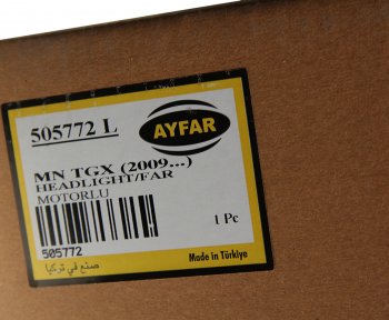 12 999 р. Фара MAN TGX (09-) левая AYFAR AYFAR 505772  с доставкой в г. Майкоп. Увеличить фотографию 6