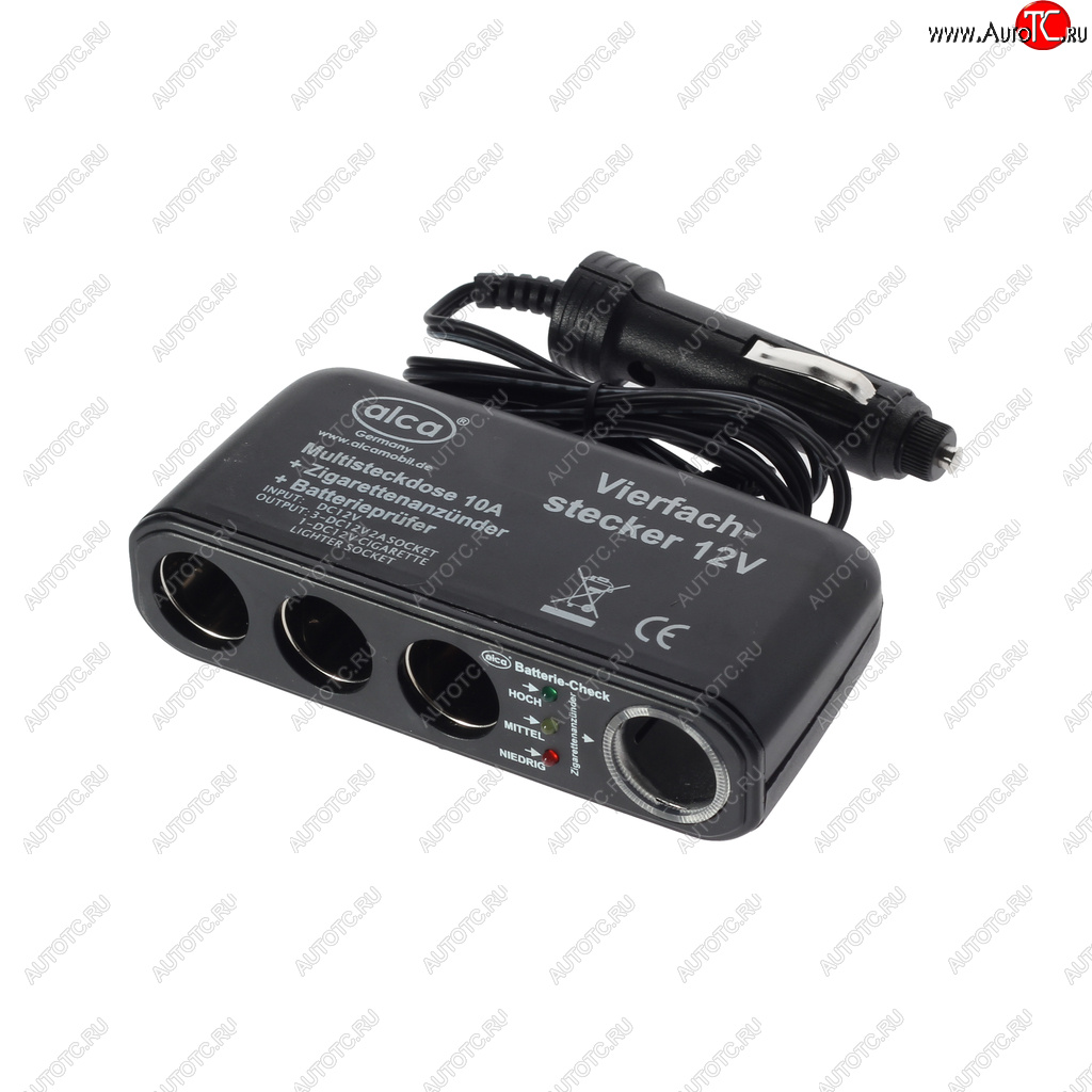 1 599 р. Разветвитель прикуривателя 4-х гнездовой 12V ALCA ALCA 510400  с доставкой в г. Майкоп