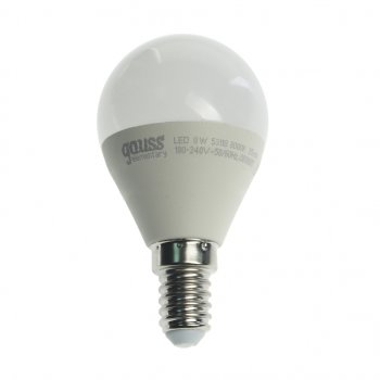135 р. Лампа светодиодная E14 G45 8W (75W) 220V теплый GAUSS GAUSS 53118  с доставкой в г. Майкоп. Увеличить фотографию 1