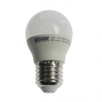 127 р. Лампа светодиодная E27 G45 8W (75W) 220V теплый GAUSS GAUSS 53218  с доставкой в г. Майкоп. Увеличить фотографию 1