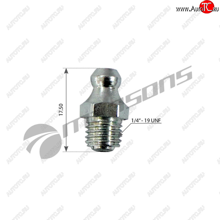 39 р. Масленка прямая 180 градусов 14x19 UNF MANSONS MANSONS 600.049  с доставкой в г. Майкоп