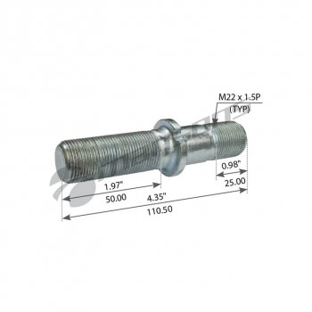 254 р. Шпилька колеса SAF (M22x1.5,M22x1.5,L=112) MANSONS MANSONS 600.131 MANSONS 600.131  с доставкой в г. Майкоп. Увеличить фотографию 2