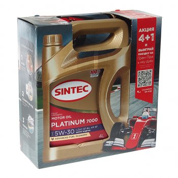 2 079 р. Масло моторное Platinum 7000 GF-6A 5W30 синт.4+1л SINTEC SINTEC 600226  с доставкой в г. Майкоп. Увеличить фотографию 1