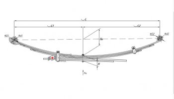 21 499 р. Рессора TOYOTA Hilux (04-15) (4WD) (Kun2526) задняя (5 листов) L=1300мм ЧМЗ SPRINGER ЧМЗ 600805ty-2912012-10  с доставкой в г. Майкоп. Увеличить фотографию 3