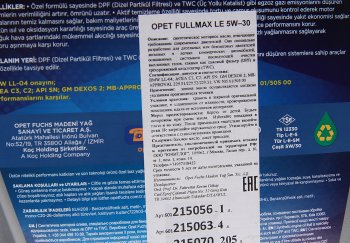 3 099 р. Масло моторное FULLMAX LE 5W30 синт.4л OPET OPET 601215063  с доставкой в г. Майкоп. Увеличить фотографию 2