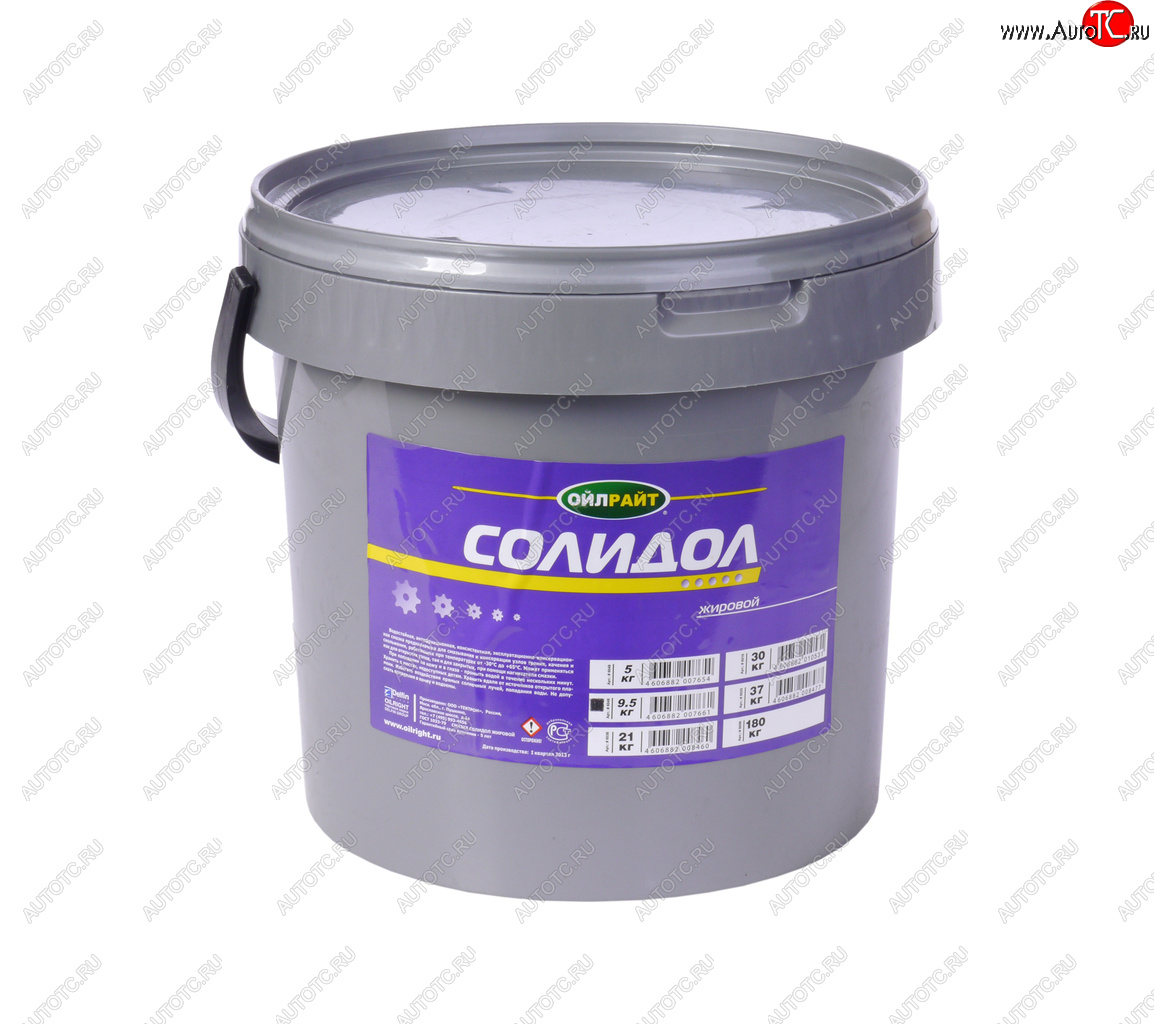 1 899 р. Смазка СОЛИДОЛ Жировой 9.5кг OIL RIGHT OIL RIGHT 6048  с доставкой в г. Майкоп