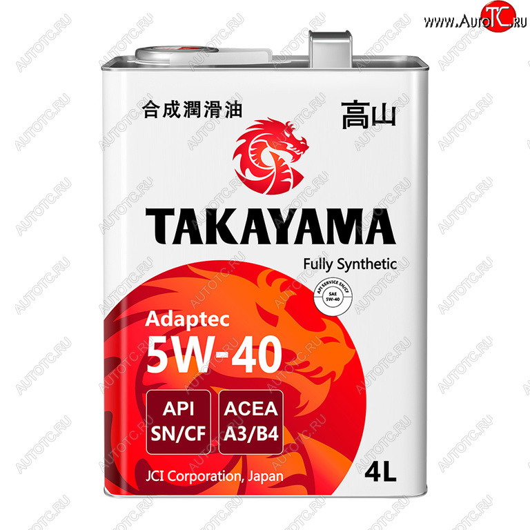 2 849 р. Масло моторное Adaptec SNCF 5W40 синт.4л TAKAYAMA TAKAYAMA 605587  с доставкой в г. Майкоп