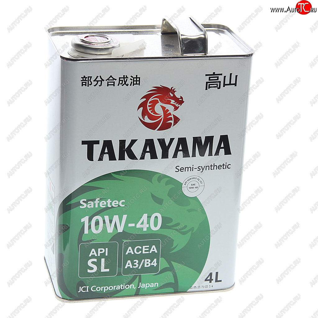 2 379 р. Масло моторное Safetec A3B4 10W40 псинт.4л TAKAYAMA TAKAYAMA 605591  с доставкой в г. Майкоп