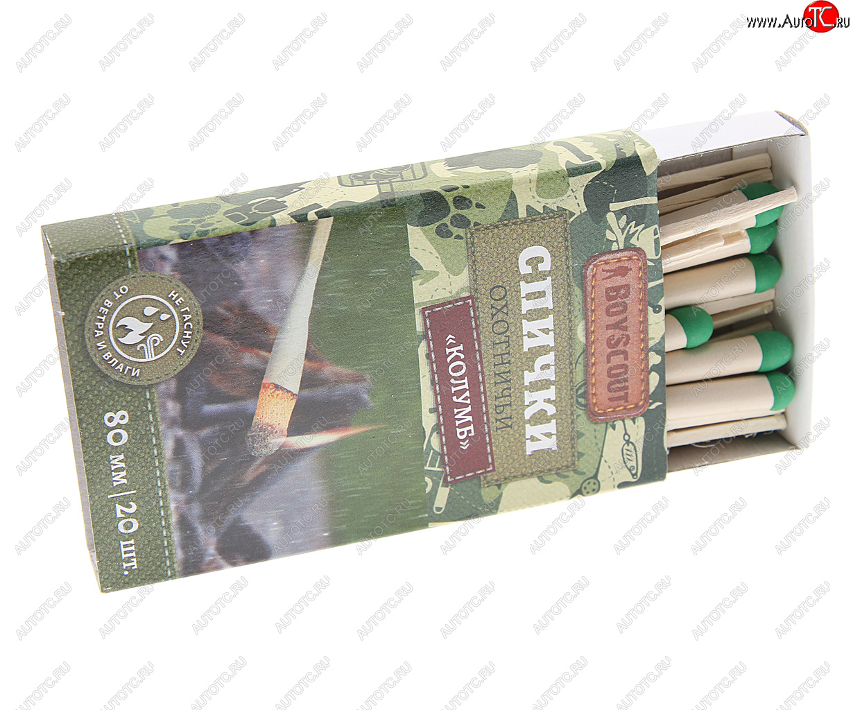 154 р. Спички охотничьи 80мм 20шт. Колумб BOYSCOUT BOYSCOUT 61033  с доставкой в г. Майкоп