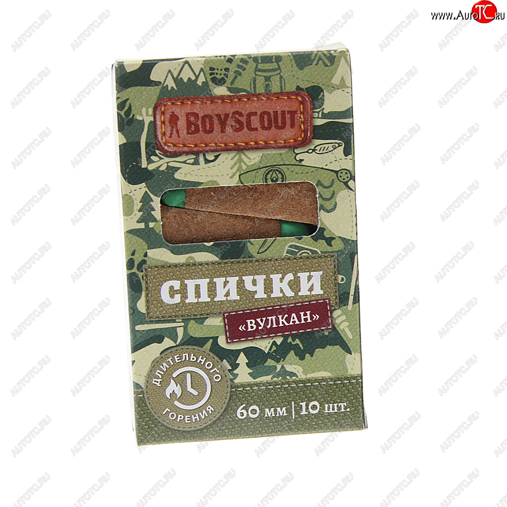 118 р. Спички охотничьи 60мм 10шт. Вулкан BOYSCOUT BOYSCOUT 61034  с доставкой в г. Майкоп