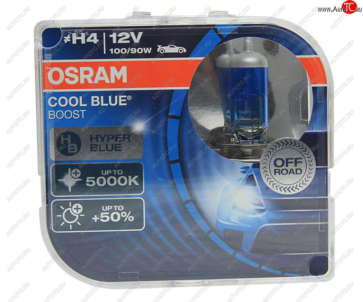 1 229 р. Лампа 12V H4 10090W P43t +50% 5000K бокс (2шт.) Cool Blue Boost OSRAM OSRAM 62193cbb-hcb  с доставкой в г. Майкоп