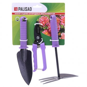 869 р. Набор инструментов садовых 3 предмета металл PALISAD PALISAD 62904  с доставкой в г. Майкоп. Увеличить фотографию 1