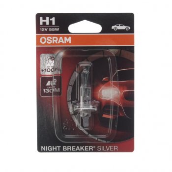 519 р. Лампа 12V H1 55W P14.5s +100% блистер (1шт.) Night Breaker Silver OSRAM OSRAM 64150nbsбл  с доставкой в г. Майкоп. Увеличить фотографию 1