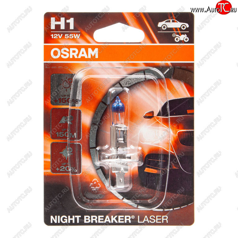 1 269 р. Лампа 12V H1 55W P14.5s +150% 3500K блистер (1шт.) Night Breaker Laser OSRAM OSRAM 64150nlбл  с доставкой в г. Майкоп