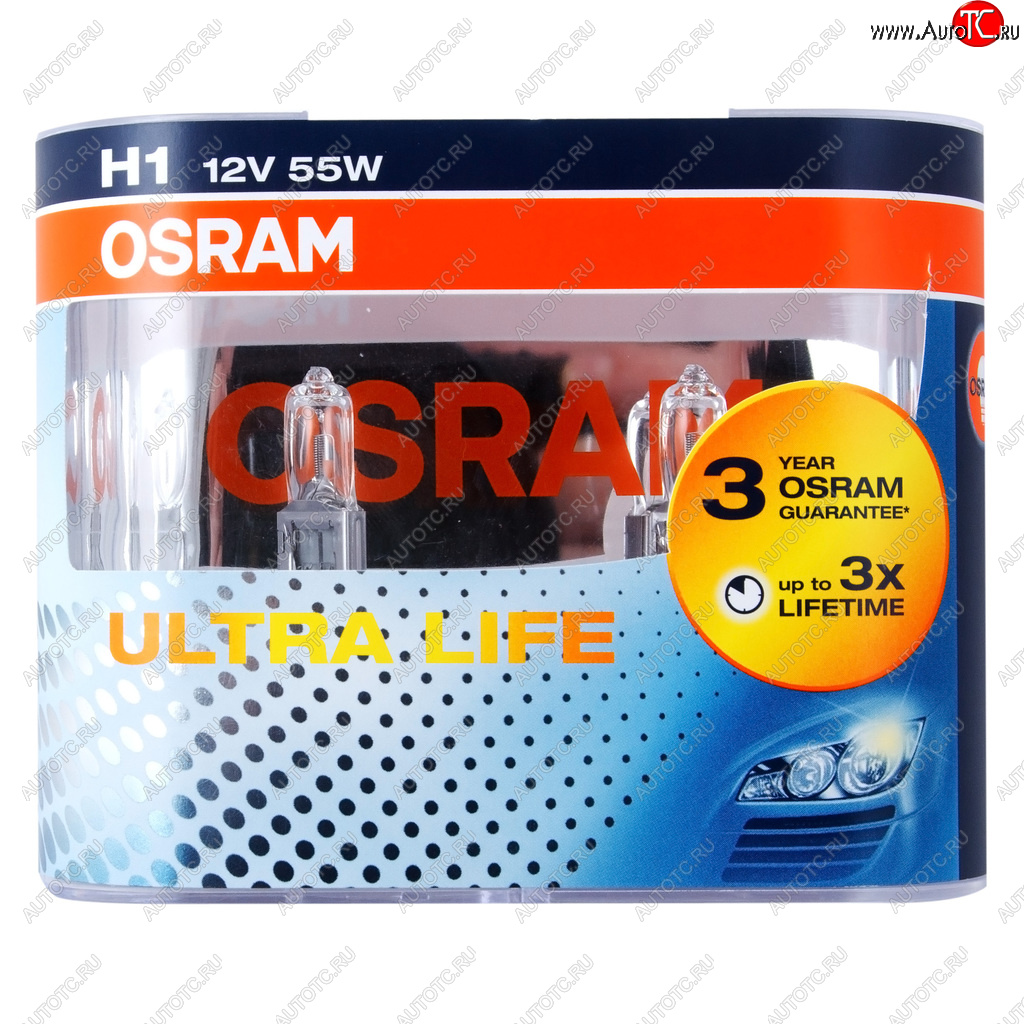 819 р. Лампа 12V H1 55W P14.5s бокс (2шт.) Ultra Life OSRAM OSRAM 64150ult-hcb  с доставкой в г. Майкоп
