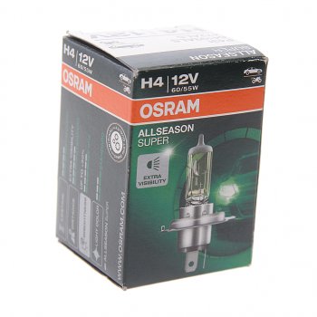 649 р. Лампа 12V H4 6055W P43t +30% желтая All Season OSRAM OSRAM 64193als  с доставкой в г. Майкоп. Увеличить фотографию 3